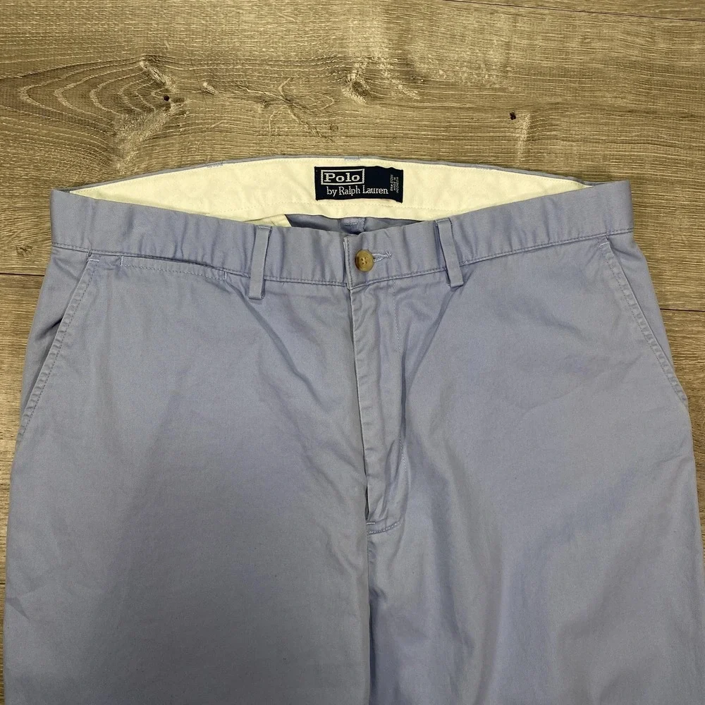 Polo Ralph Lauren Pants Mens 34x30 Light Blue‎ Chino Flat Front Straight Leg